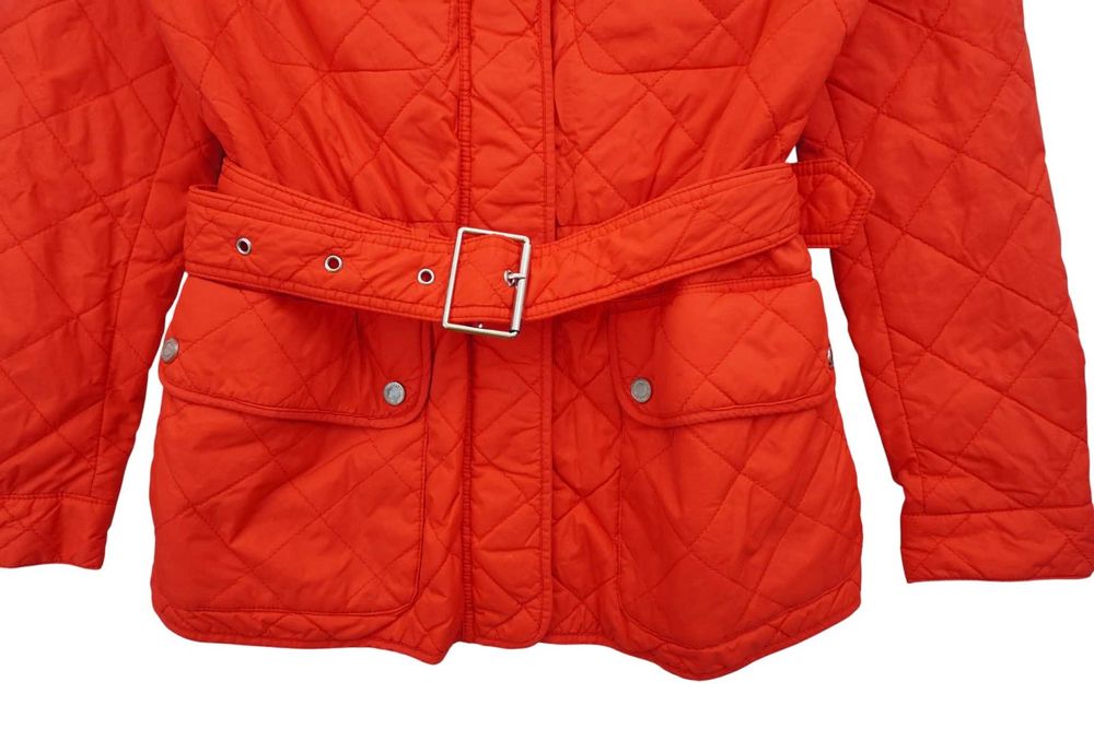 Y82 wiosenna kurtka damska Ralph Lauren pomarańcz pikowana pasek S 36