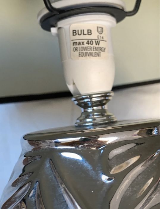 Zestaw 2 lampki nocne glamour brązowe srebrne