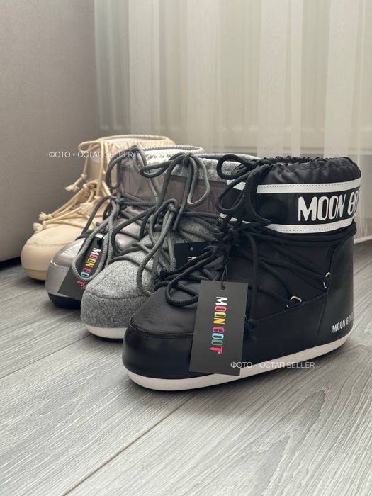 Мунбуты Moon Boot MB Icon Low Nylon beige снегоходы (NEW IN BOX)