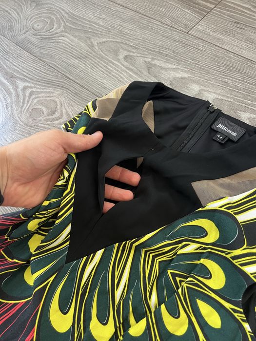 Sukienka Just Robert Cavalli Optical Printed Luxury Made In Italy