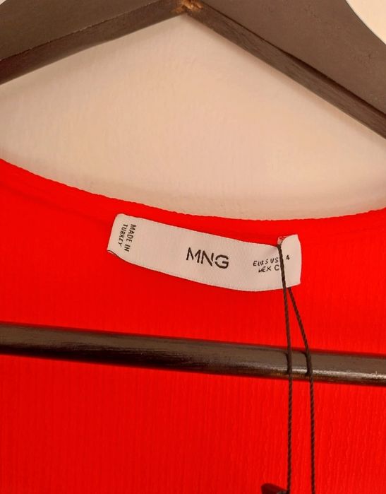 Vestido Midi Vermelho Cruzado Mango