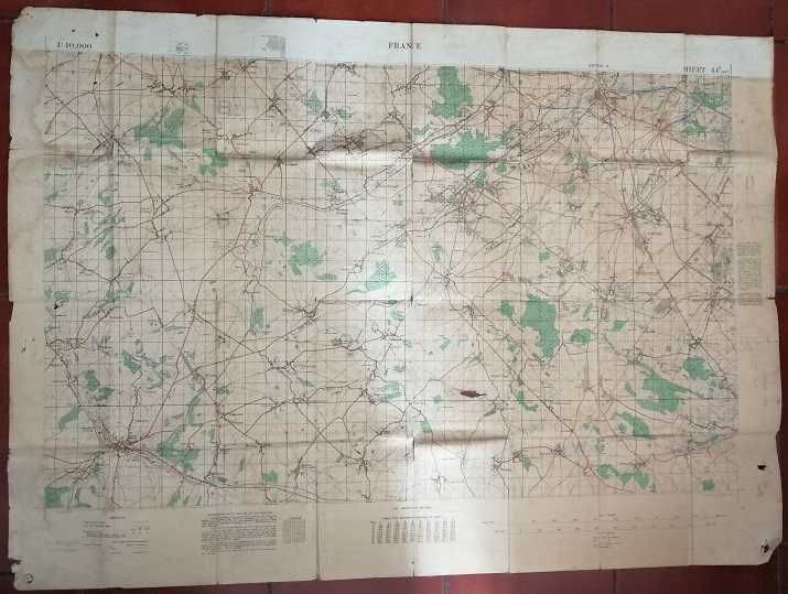 1918 carta militar France sheet 44B.(36B) Edition 6,