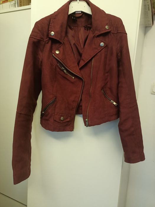 Ramoneska bordowa zamszowa