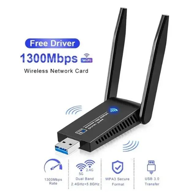 Бездротовий WIFI адаптер 5G 1300 Мбіт/с Bluetooth 5.0 Dual-Band 1300