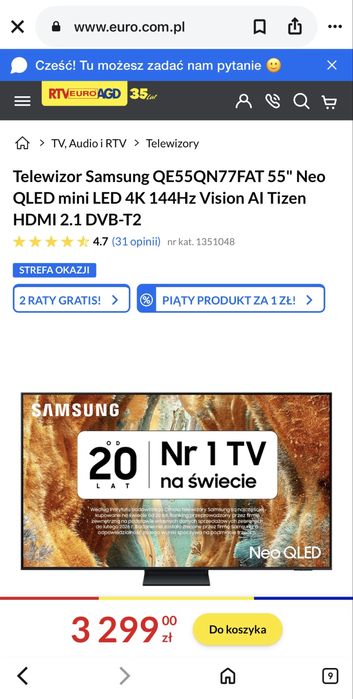 Telewizor Samsung QLED 55”
