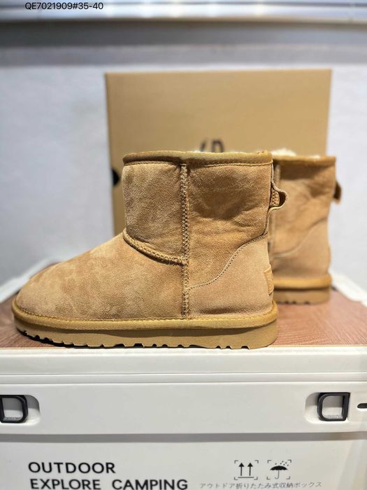 UGG Snow Boots Chestnut Sheepskin Mid-Tube R.37