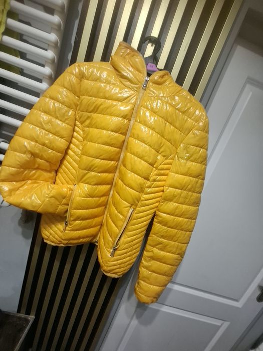 Żółta kurtka damska pikowana S