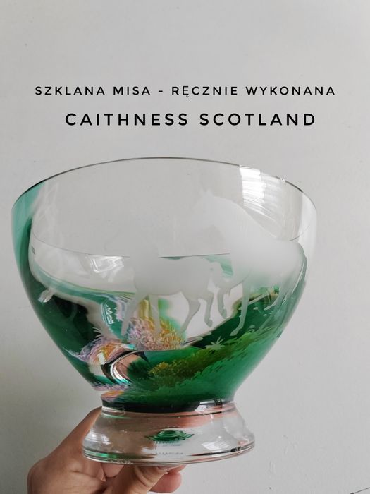 Szklana misa vintage Caithness Scotland Glass