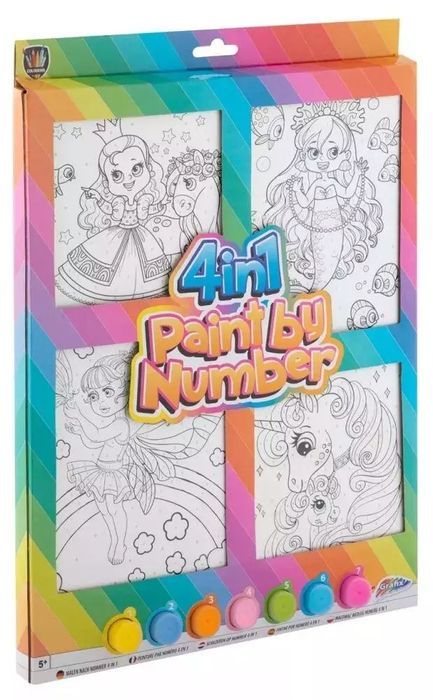 Malowanie po numerach 4w1 Dziewczynki. Grafix