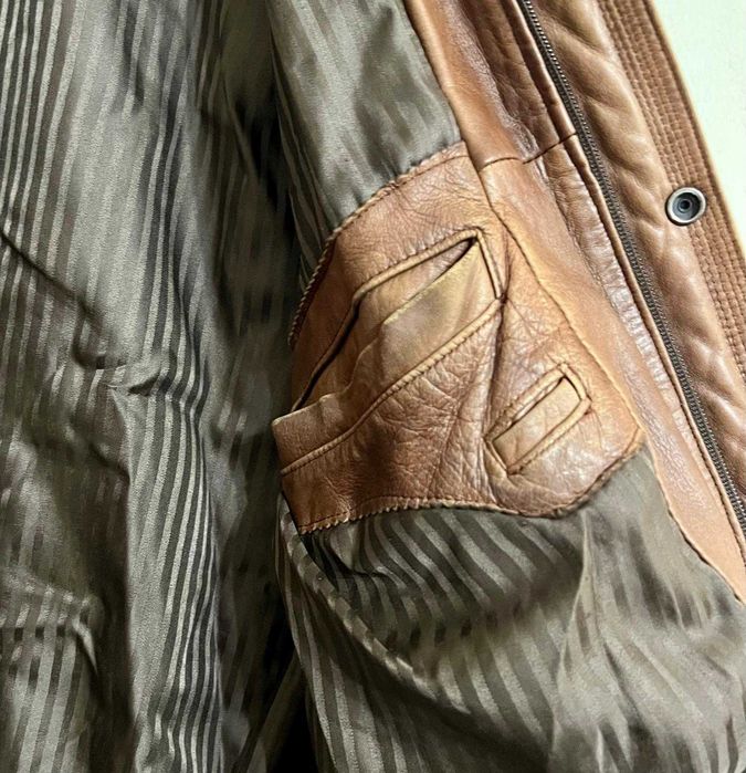 Casaco de Cabedal Castanho Vintage