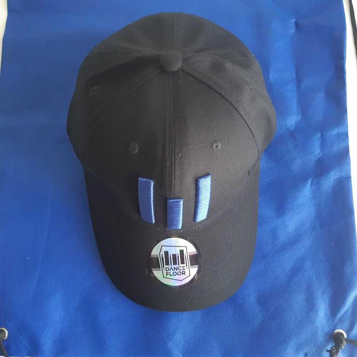Boné Chapéu Cap Preto Azul + Saco Mochila Novos Dance Floor