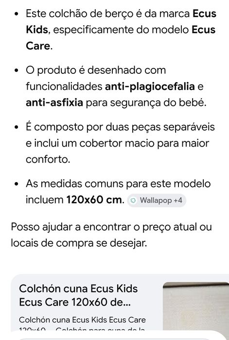 Colchão berço ecus kids