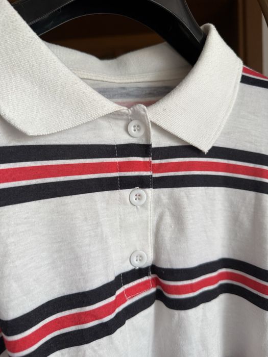 krótka bluzka polo z długim rękawem