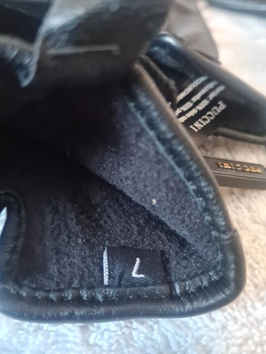 Rękawiczki damskie skórzane Puccini nowe r.7 czarne