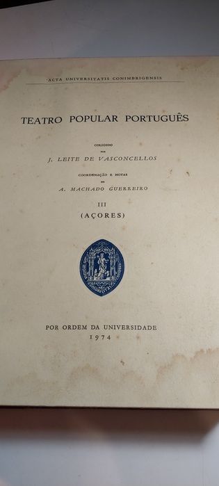 Teatro Popular Português - J. Leite de Vasconcellos (3 Volumes)