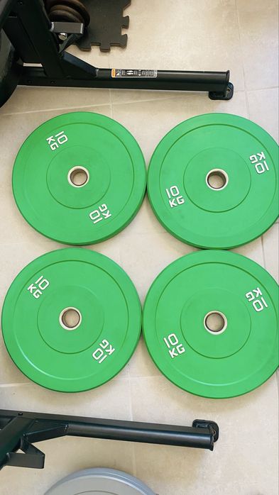 Discos Bumper Olímpicos 10kg, 5kg e 2,5kg