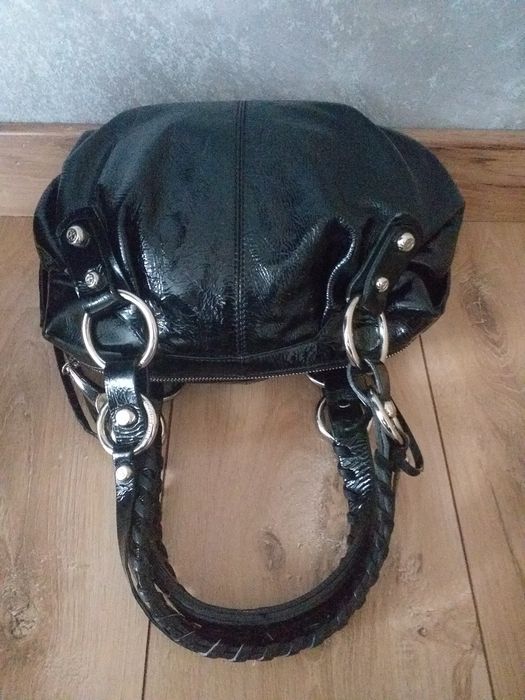 FRANCESCO BIASIA MAŁA oryginalna skóra naturalna lakierowana torebka