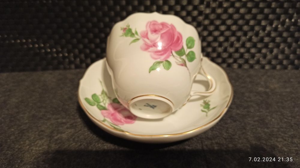 Porcelana MEISSEN DUO kawa Herbata Róża Miśnieńska