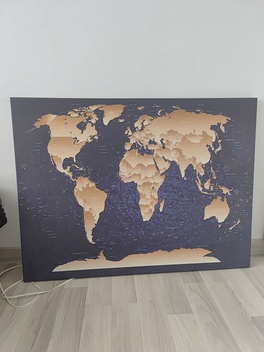 Mapa świata na płótnie