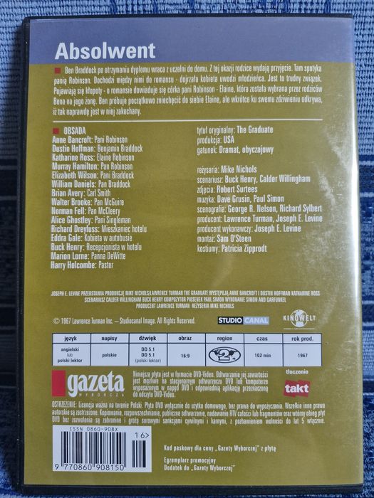 Absolwent, film DVD, z gazety
