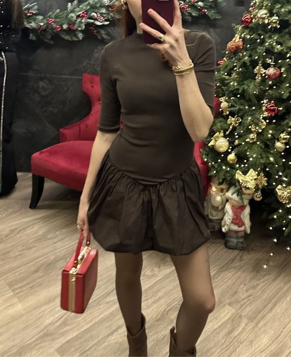 Сукня коричнева міні zara s