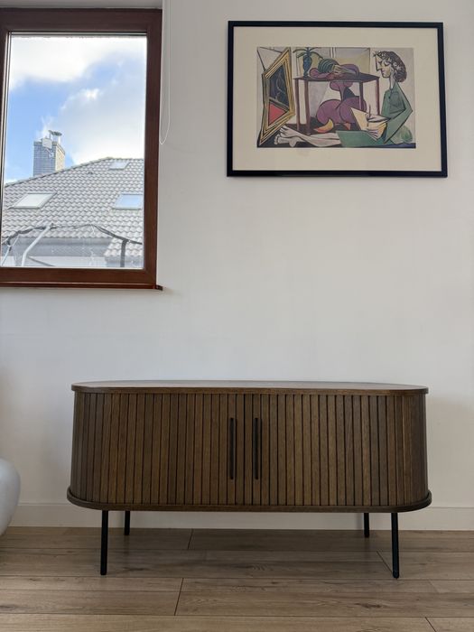 Szafka rtv selsey Gativel 120 cm komoda pod telewizor dąb palony