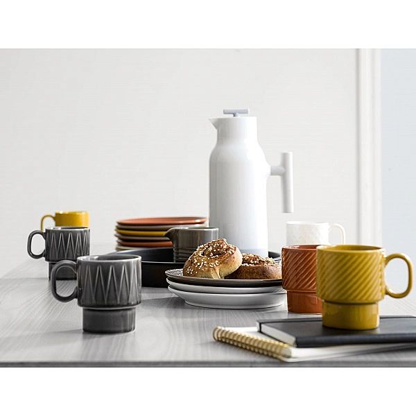 Talerz Sagaform Coffee, czerwony, ceramika, śred. 20 cm