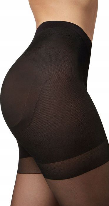Rajstopy Calzedonia modelujące szew z tyłu back seam 20den czarne 5/XL