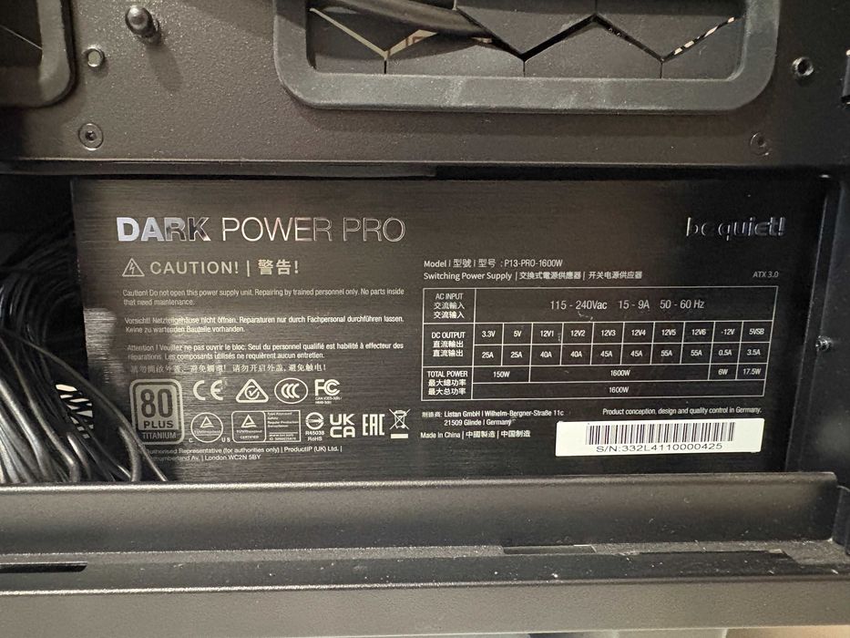 Zasilacz be quiet! Dark Power Pro 13 1600W (BN332) — ATX 3.0, 80 PLUS Titanium