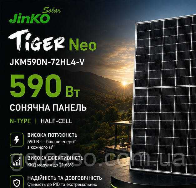 Сонячна панель Jinko Solar 590 Вт