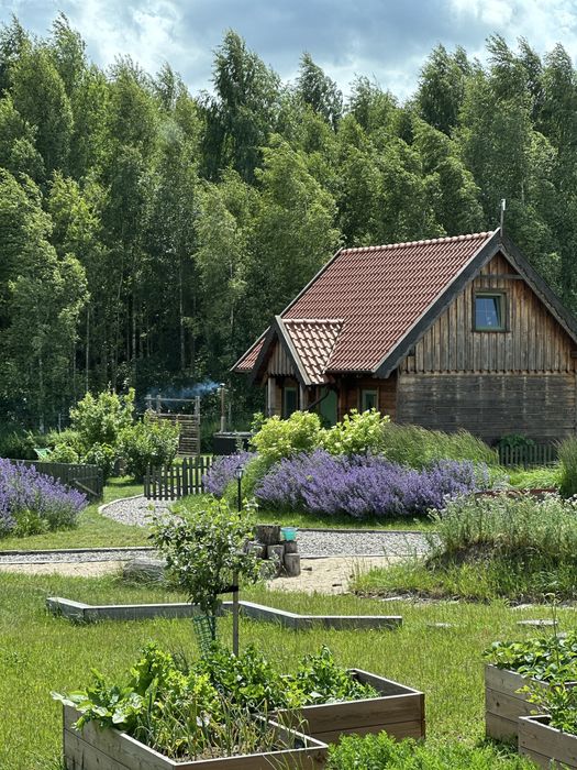 Domek na Mazurach z balią, sauną, nad jeziorem
