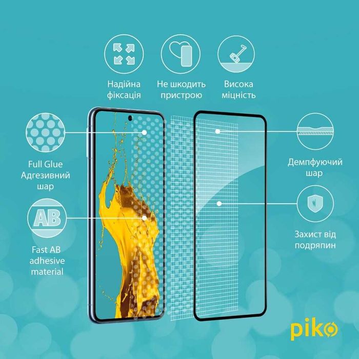 Google Pixel 8 Pro Захисне скло 5D Piko Full Glue для - Black
