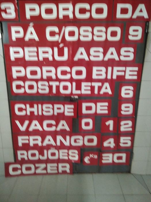 Letras números publicidade talho