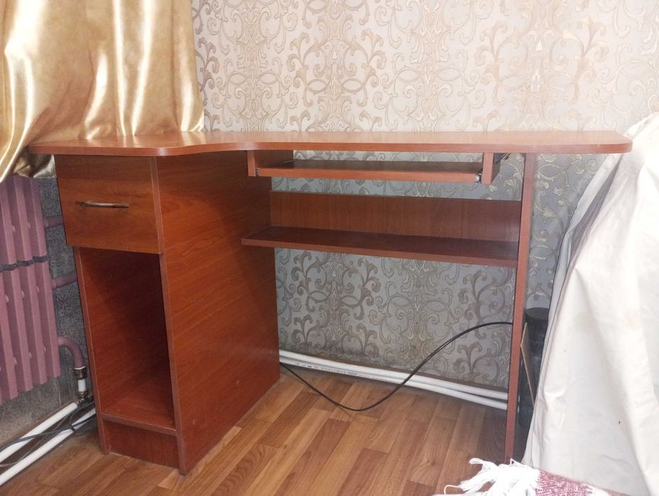 Стол компьютерный письменный ученический 120 х 60 см вишня оксфорд