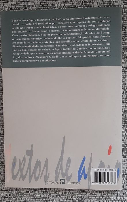 "Para uma leitura da poesia de Bocage" (portes incluídos)