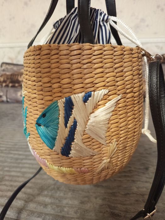 Плетёная  летняя сумка