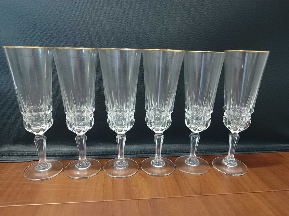 Kieliszki do szampana Imperator Luminarc Francja szampanówki szkło PRL