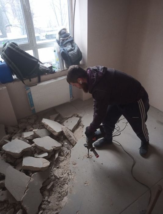 демонтаж стяжки,  стін