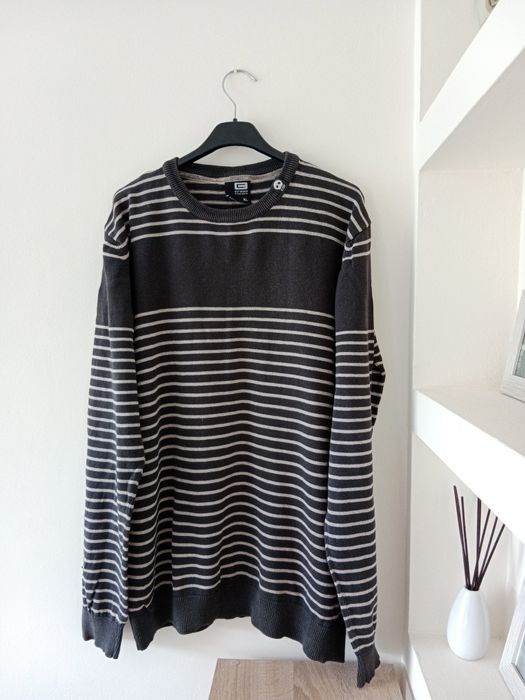 Szary sweter męski w paski Cropp xl
