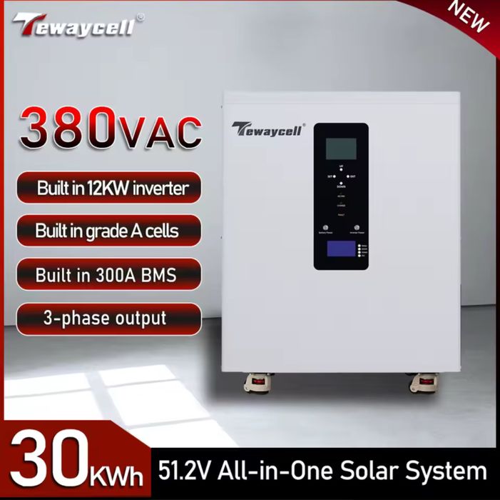 Tewaycell All in one 380v 30kwh 3 fazy magazyn energii z 12kw falownik