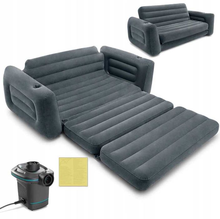 Zestaw Materac Dmuchany Łóżko Sofa Intex Z Pompką 230v