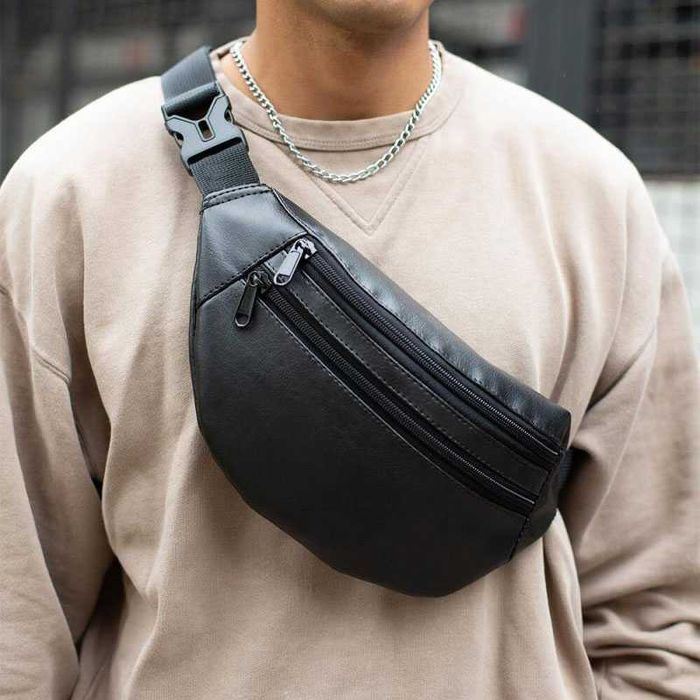 Сумка на пояс з еко-шкіри, сумка через плече Бананка чоловіча, жіноча