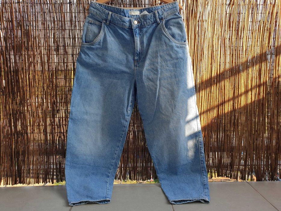 Jasnoniebieskie jeansy boyfriend h&m rozmiar XXL 44