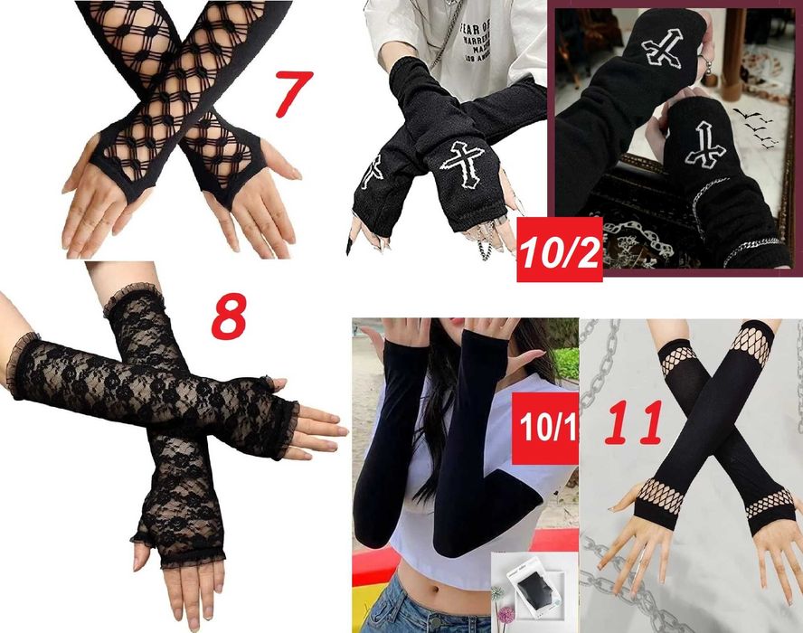 Рукавички сітка ажурні Аніме Готика Панк Косплей, мітенки для танців