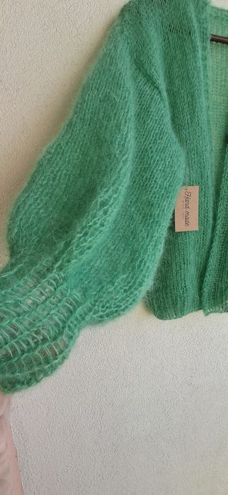 Piękny sweter moher z jedwabiem.Handmade.
