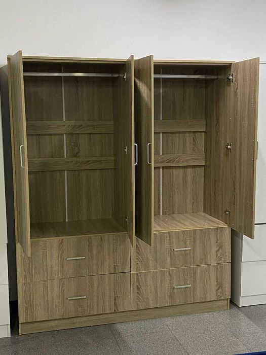 Roupeiro de madeira com 4 portas - envio grátis - Promoção