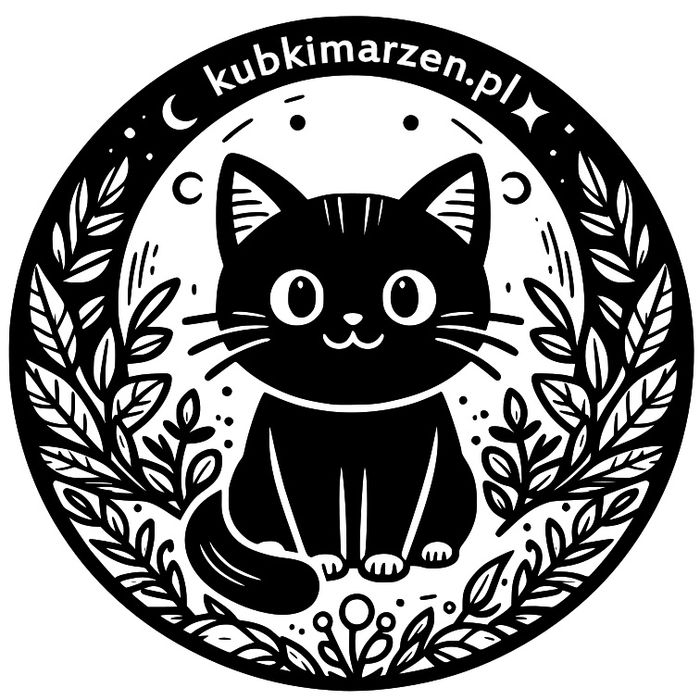 Podkładki pod kubek  Czarny kot w kimonie