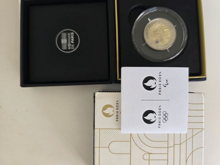 2 eur França 2024 Torre Eiffel colorida