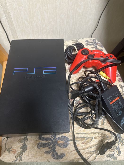 Ps2 Com Comando e Cabos