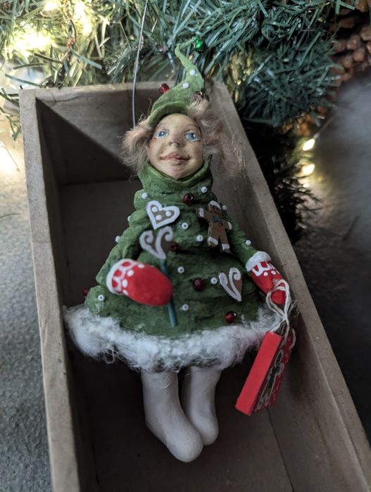 Ватна новорічна іграшка Ялинка.